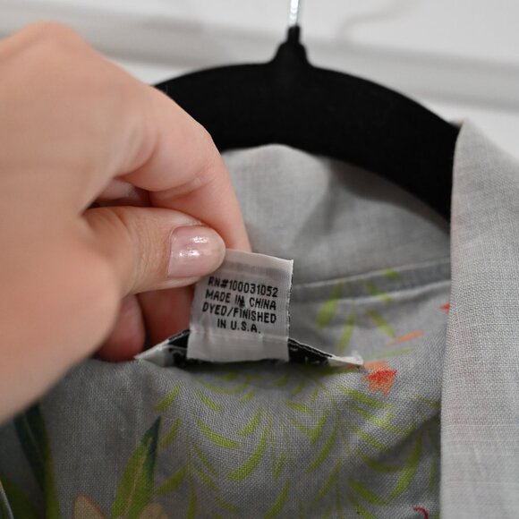 Citron Santa Monica Small 100% Linen Button Down Print Shirt - Picture 2 of 13